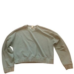 90 Degree By Reflex Sage Crew Neck Sweater Cropped